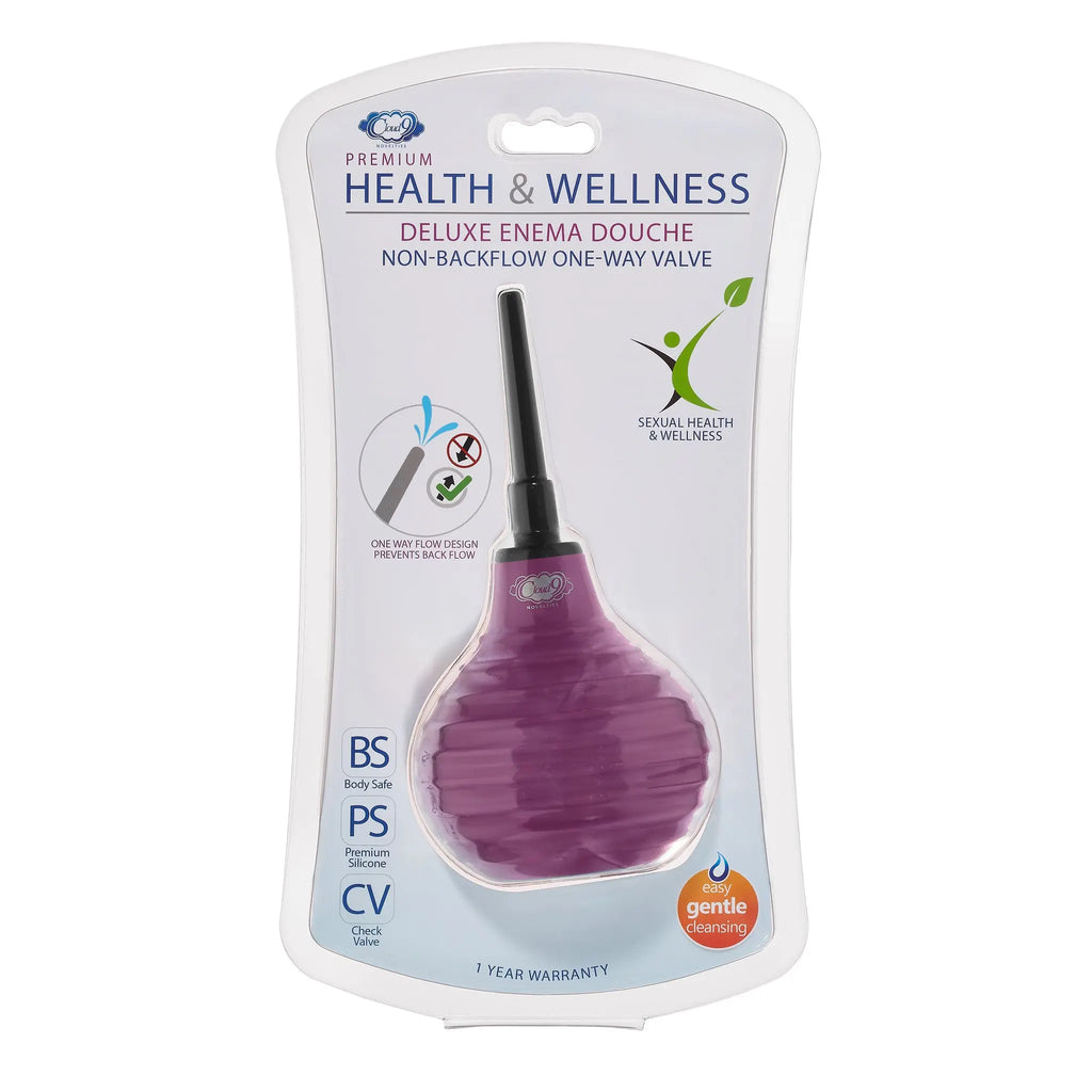 Health and Wellness Deluxe Enema Douche Non- Backflow One-Way Valve - 7.9 Fl. Oz. - Plum – body-safe materials | Fu'Cha Ex...