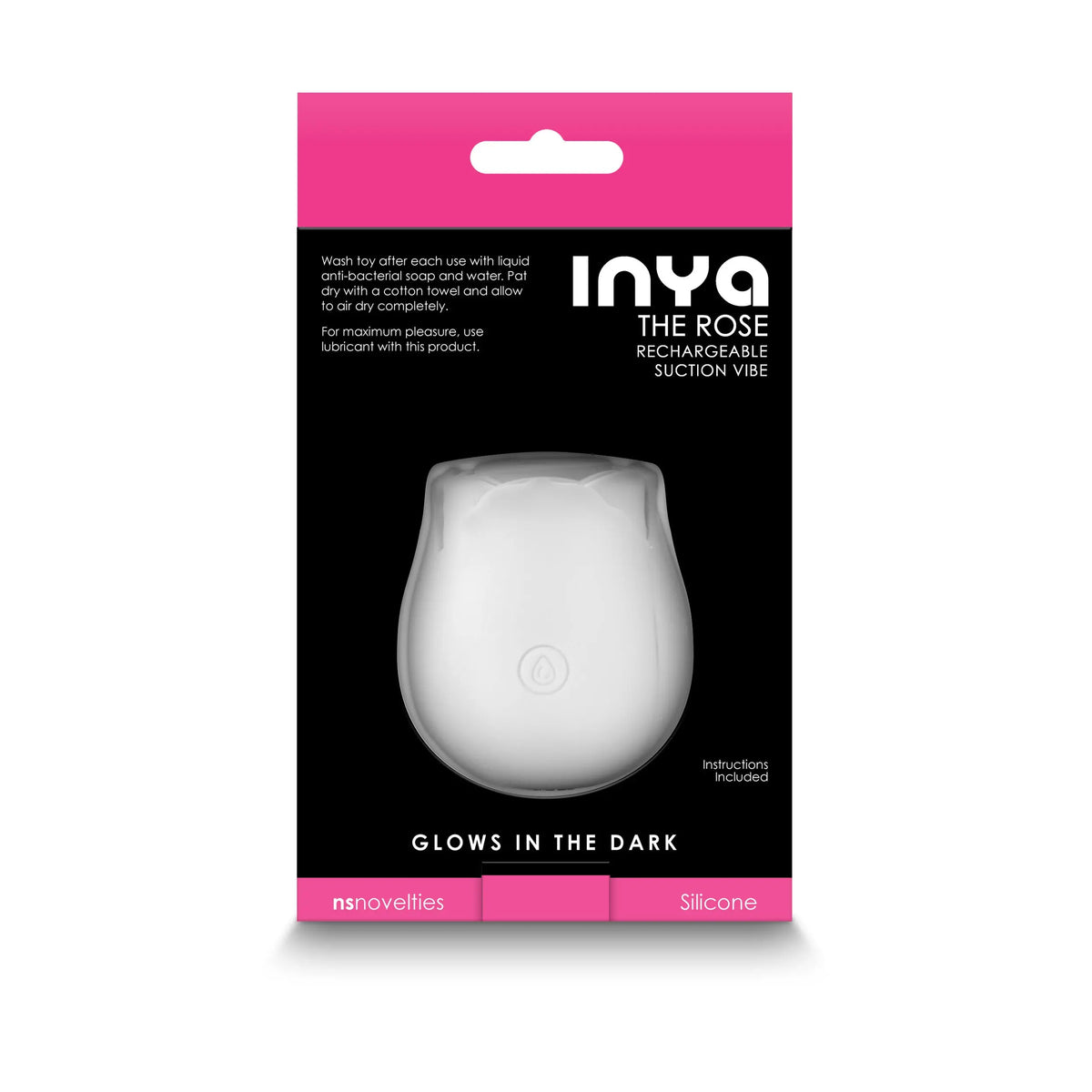 Inya - the Rose - Glow in the Dark - White – body-safe materials | Fu'Cha Exotics