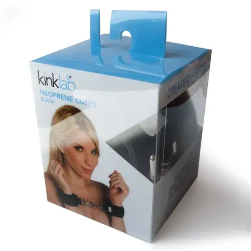 Black neoprene cuffs in retail box