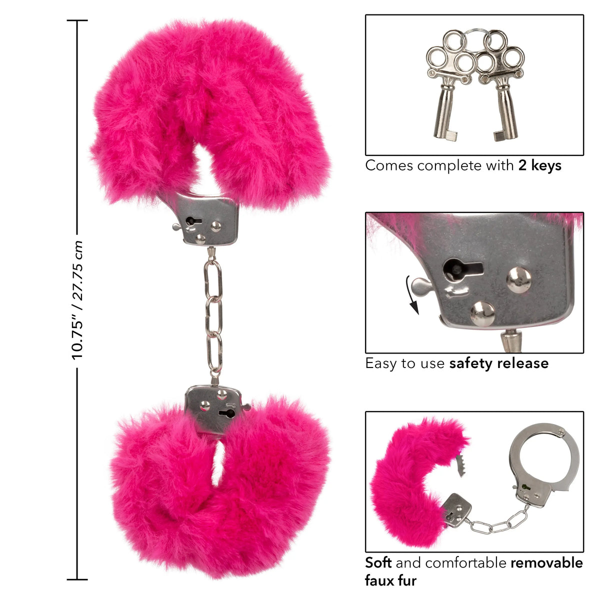 Ultra Fluffy Furry Cuffs - Pink – body-safe materials | Fu'Cha Exotics