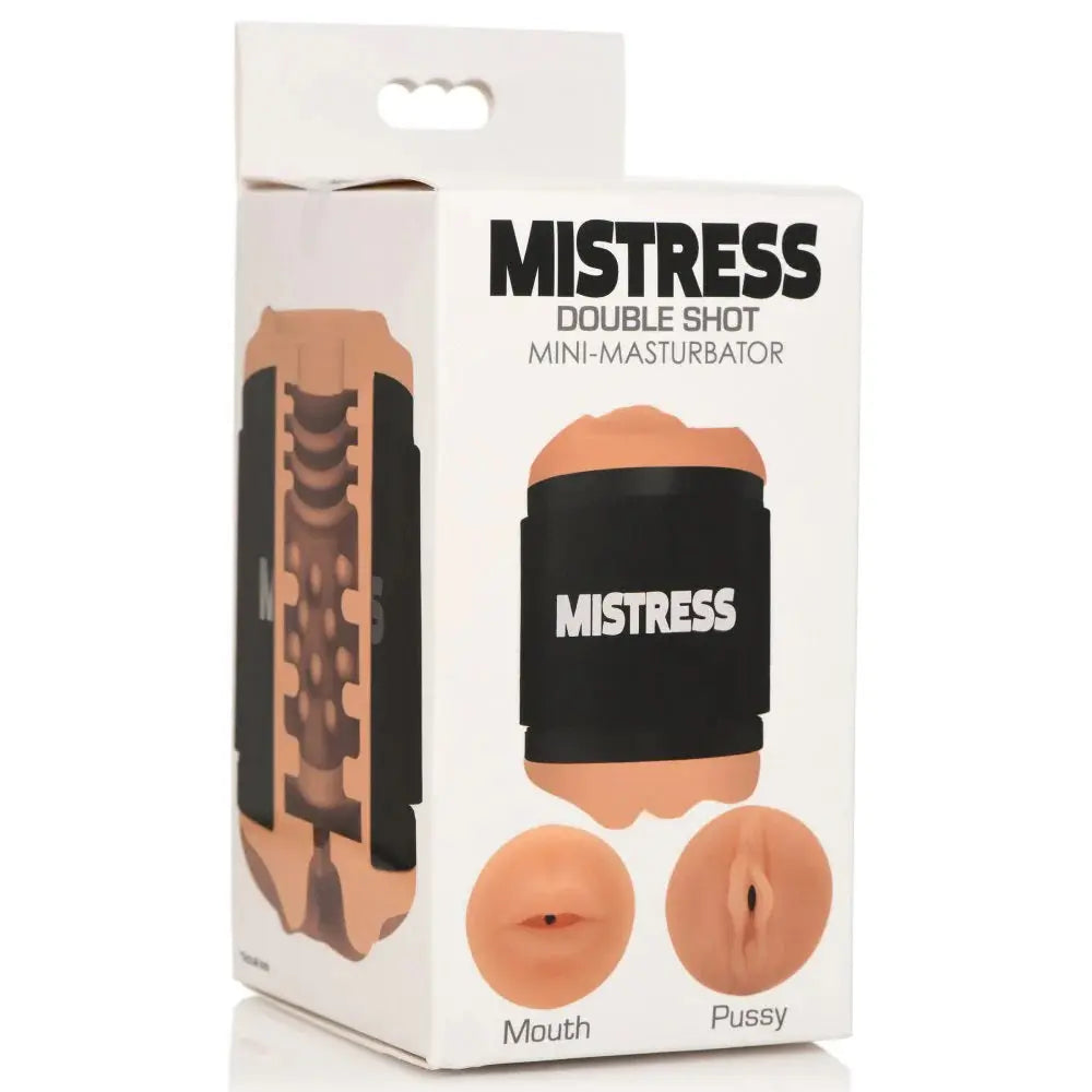 Mistress Double Shot Mouth and Pussy Stroker - Medium – body-safe materials | Fu'Cha Exotics