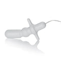 Ivory anal massager with contoured handle and attached power cord