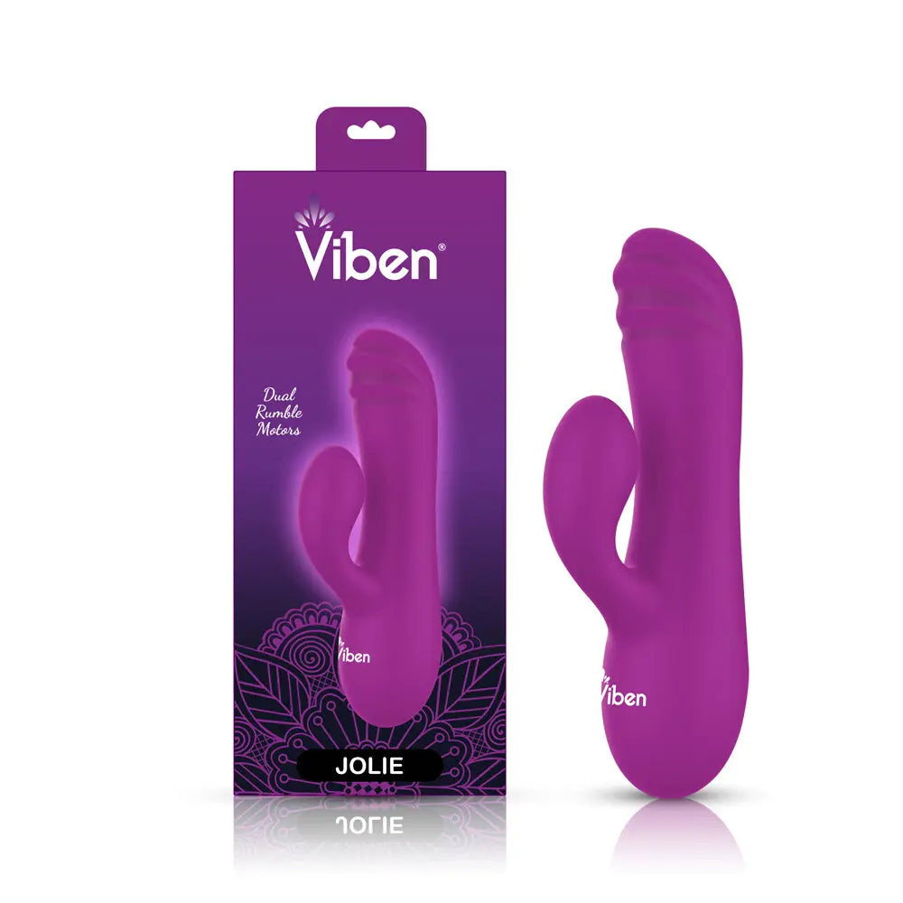Jolie Mini Pleasure Ridges Rabbit Vibe - Berry – body-safe materials USB-rechargeable | Fu'Cha Exotics
