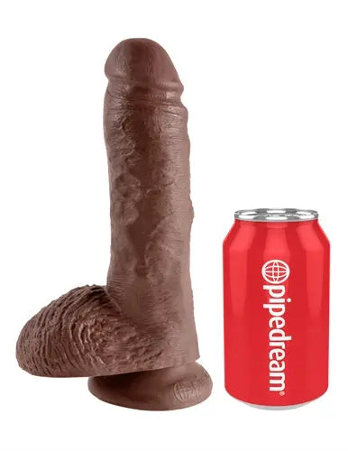 King Cock 8-Inch Cock With Balls - Brown – body-safe materials | Fu'Cha Exotics