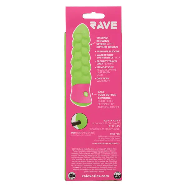 Rave Ripple - Green – body-safe silicone 10 vibration modes | Fu'Cha Exotics