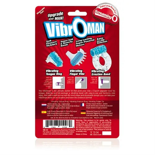 Screaming O Vibro Man - Each - Blue – body-safe materials | Fu'Cha Exotics