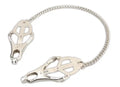 Clover-shaped nipple clamps with chain, silver-tone metal
