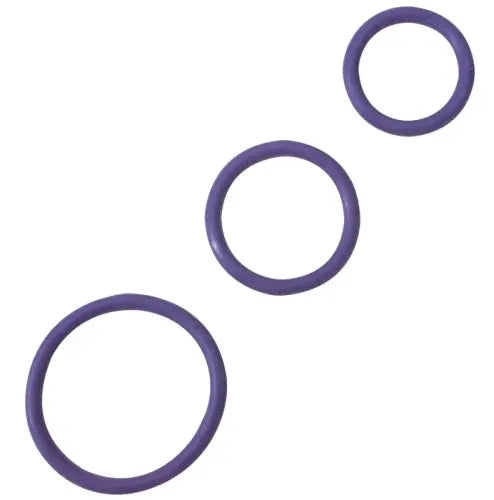 Purple rubber C-ring set, three circular rings