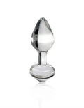 Clear glass icicle-style butt plug with flared base