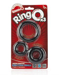 Screaming O Ringo x3 black stretch rings set in blister pack