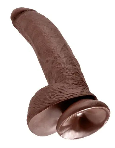 King Cock 9-Inch Cock With Balls - Brown – body-safe materials | Fu'Cha Exotics
