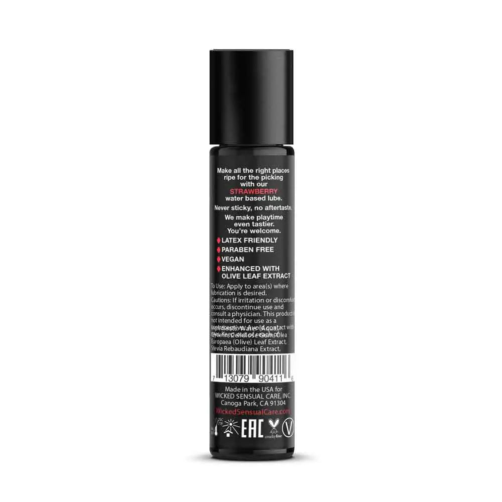 Aqua Strawberry Flavored Water Based Intimate Lubricant - 1 Fl. Oz. – body-safe materials | Fu'Cha Exotics