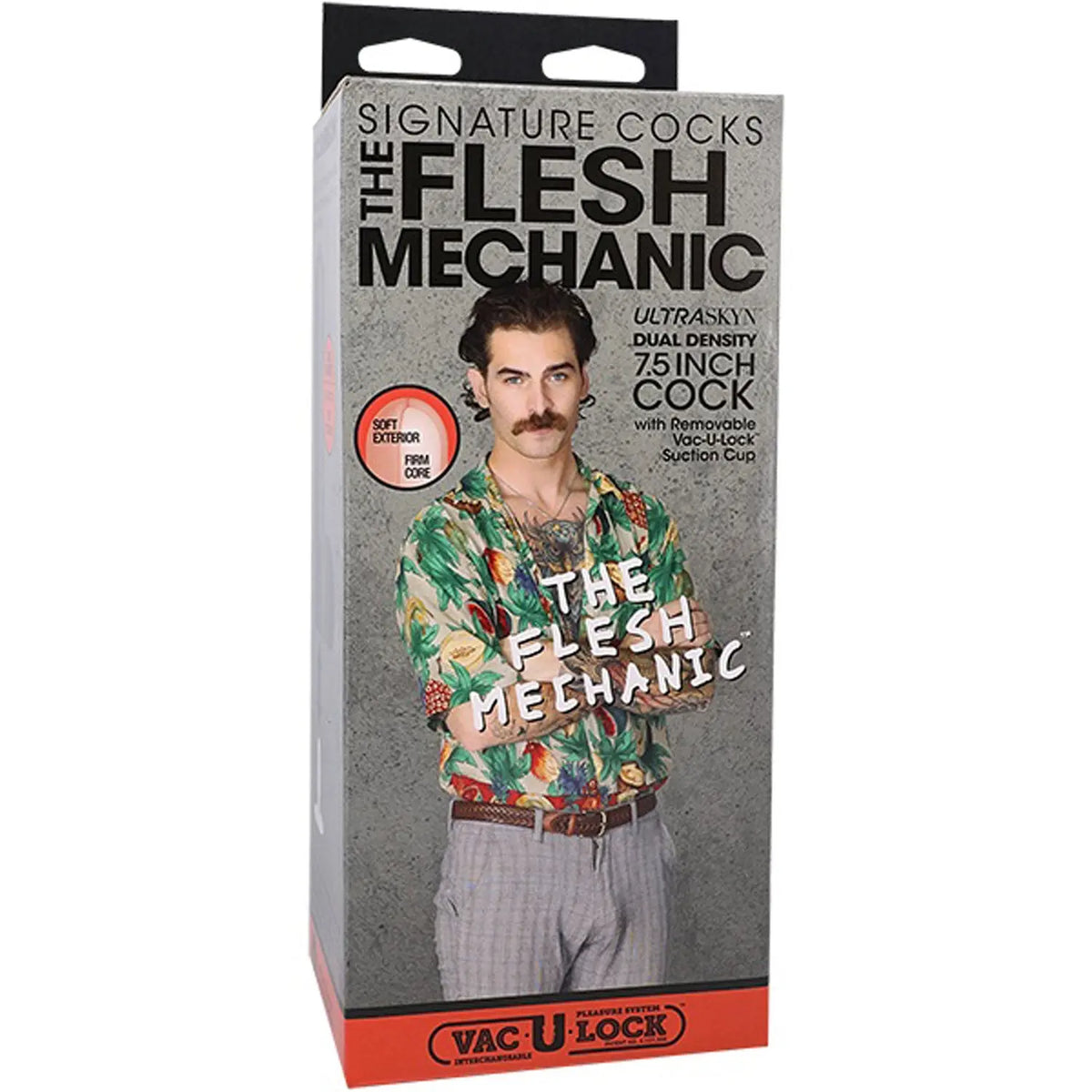 Signature Cocks the Flesh Mechanic 7.5" - Cock With Removable Vac-U-Lock Suction Cup - Vanilla – body-safe materials | Fu'...