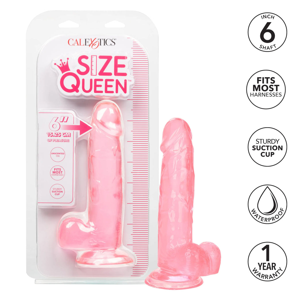 Size Queen 6 inch/15.25 Cm - Pink – body-safe materials | Fu'Cha Exotics