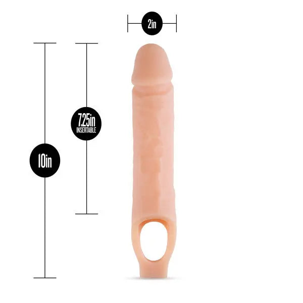Performance Plus - 10 Inch Silicone Cock Sheath Penis Extender - Vanilla – body-safe silicone suction stimulation | Fu'Cha...