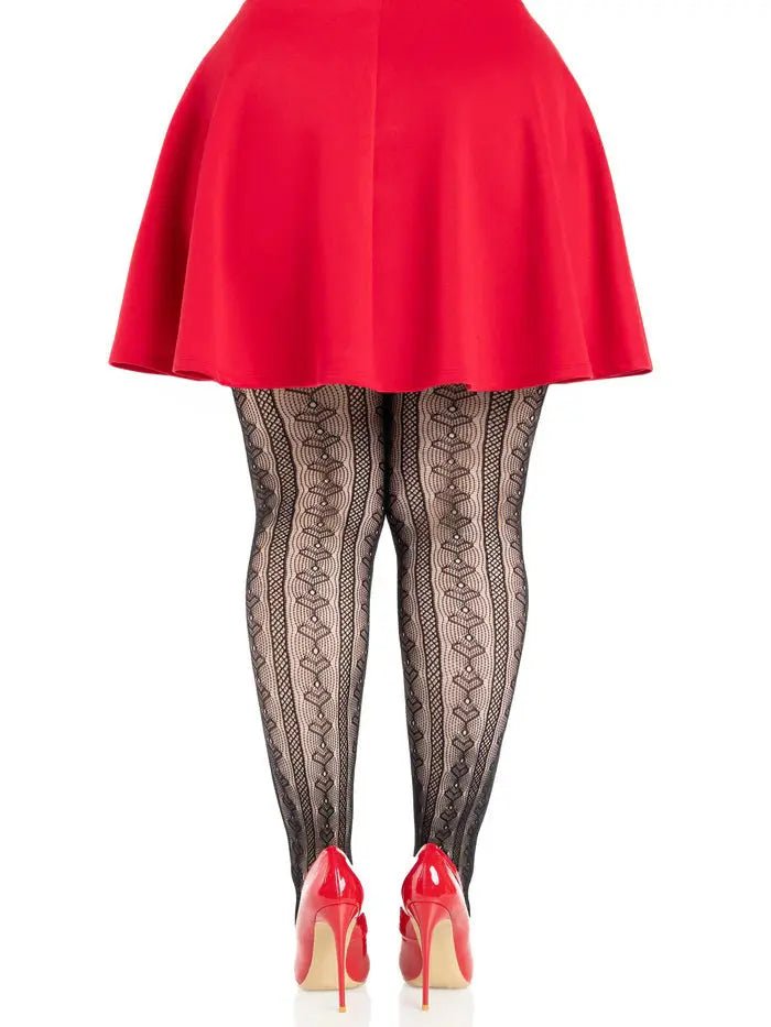Plus Sweetheart Striped Tights Black Red – body-safe materials | Fu'Cha Exotics