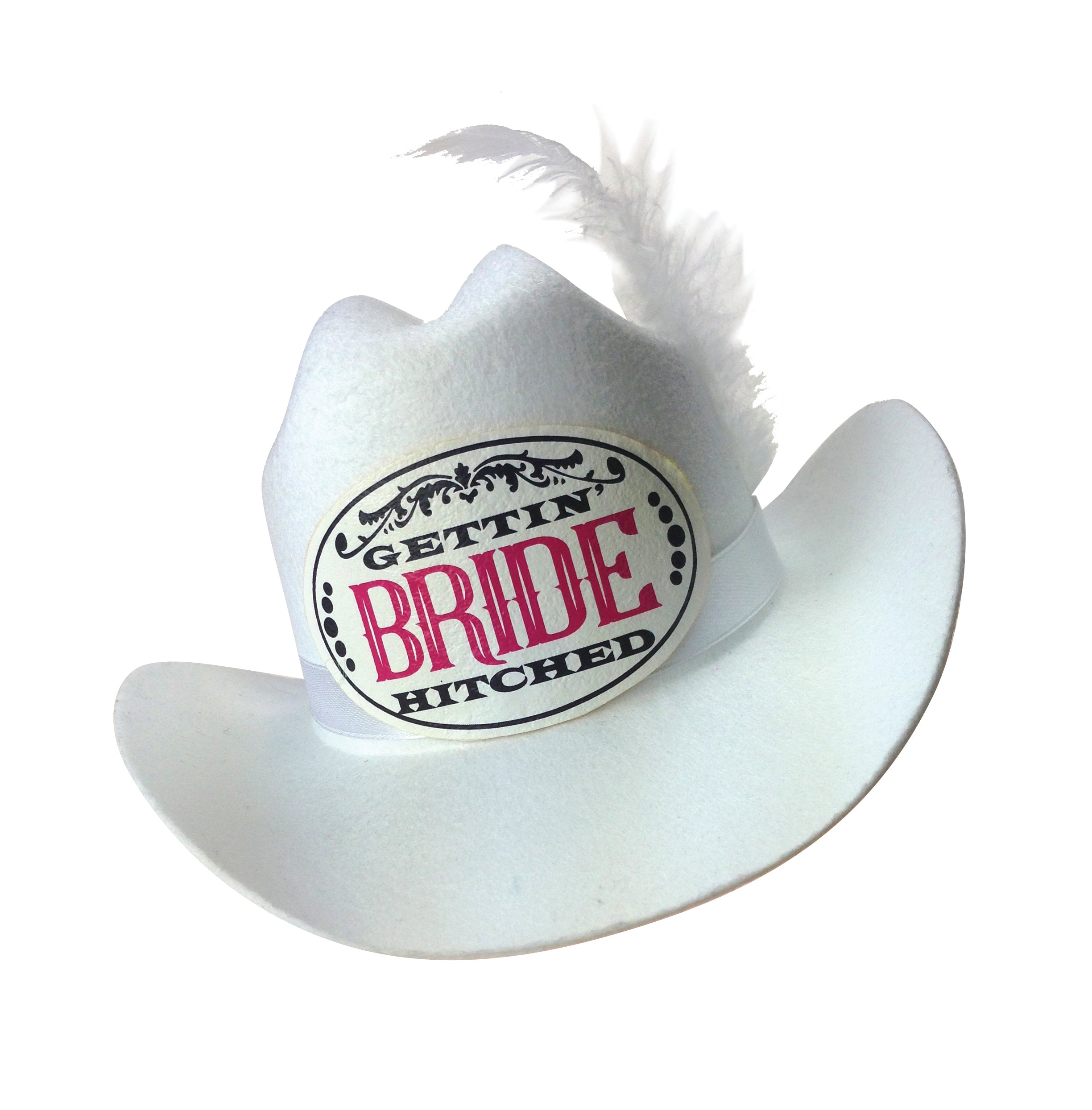 Gettin' Hitched Clip-on Cowgirl Bride Party Hat