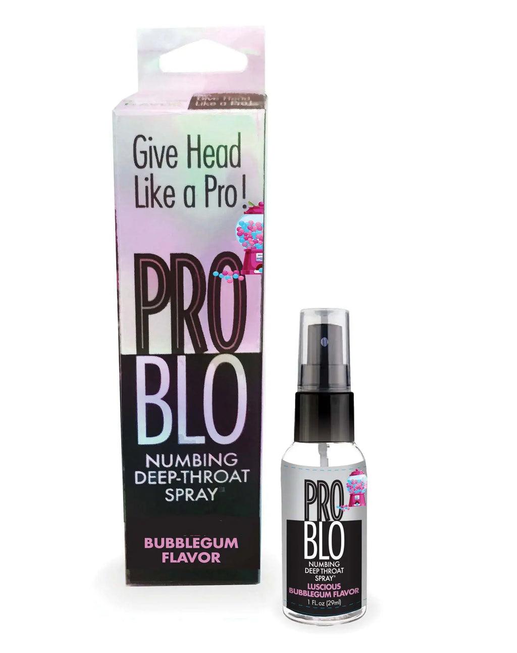 Pro Blo Throat Numbing Spray 1oz - Bubblegum – body-safe materials | Fu'Cha Exotics