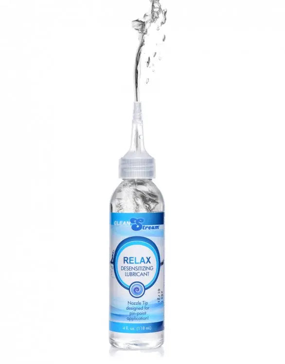 Relax Desensitizing Lubricant With Nozzle Tip - 4 Oz. 118ml – body-safe materials | Fu'Cha Exotics