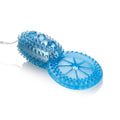 Shanes World vibrating stimulator, blue textured capsule with starfish pattern and cord
