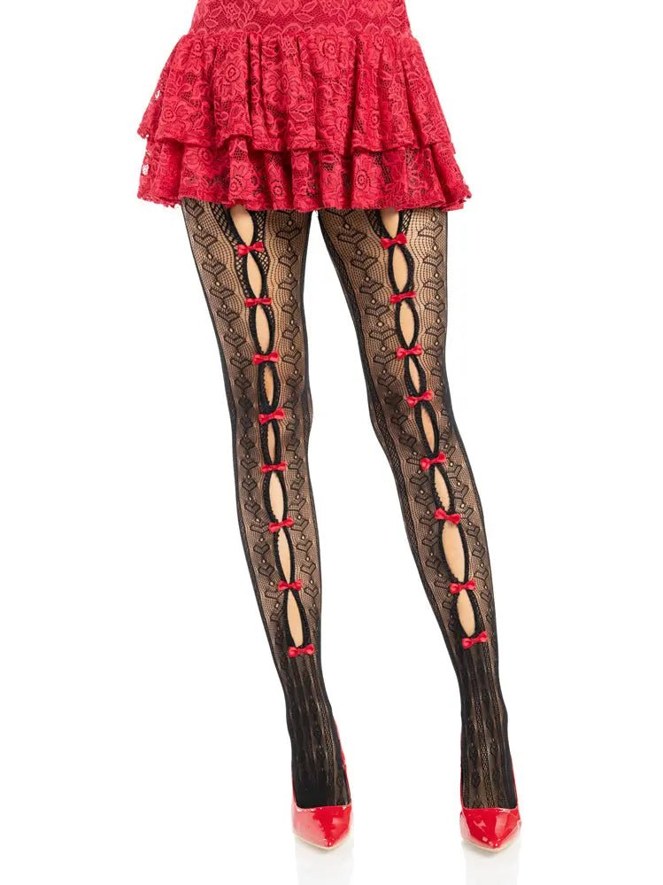 Sweetheart Striped Tights - Os - Black/red – nylon | Fu'Cha Exotics