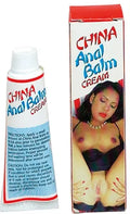Anal balm cream tube and boxed package, white bottle with red and blue label