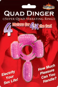 Humm Dinger Quad Dinger vibrating ring with four motors, magenta