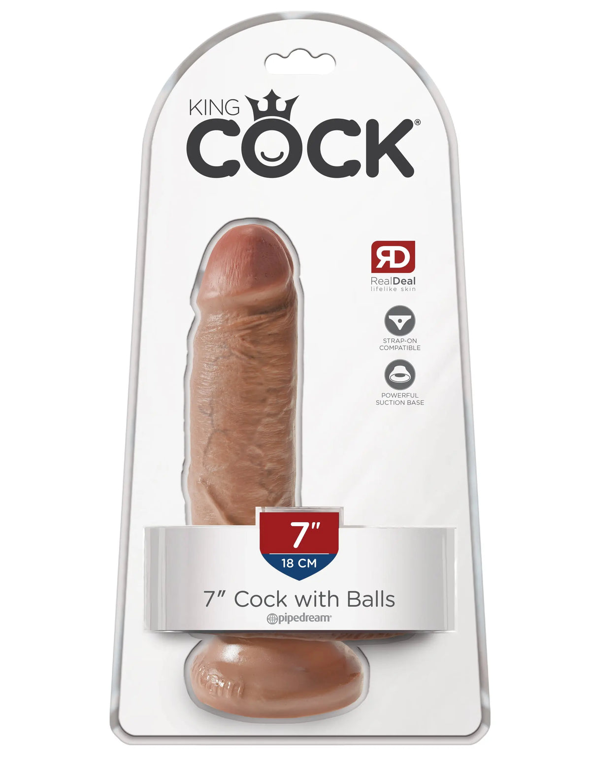 King Cock 7 Inch Cock With Balls - Tan – body-safe materials | Fu'Cha Exotics