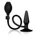 Black anal pumper set with bulb pump, flexible tube, and tapered plug