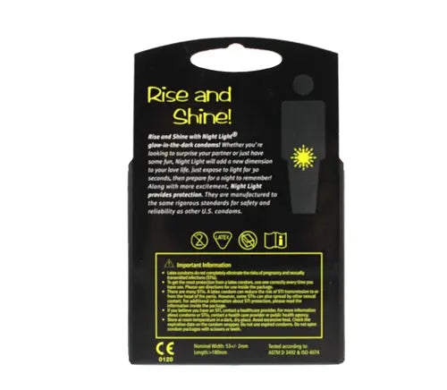 Night light 3-pack retail package, black card with yellow sun icon