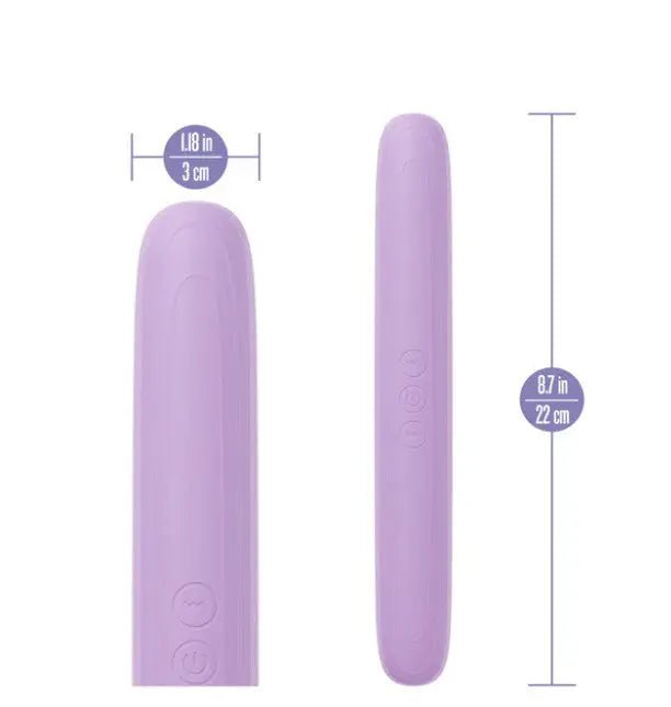 Play With Me Silicone Double Ended Vibrator - Purple – body-safe materials | Fu'Cha Exotics