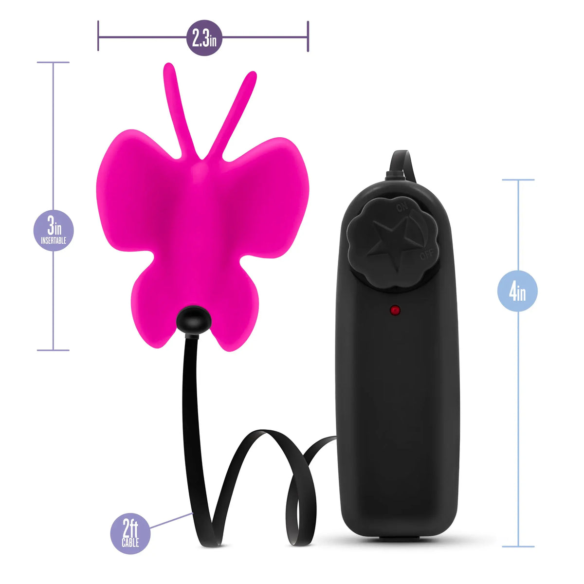 Luxe- Butterfly Teaser - Fuschia – body-safe materials | Fu'Cha Exotics