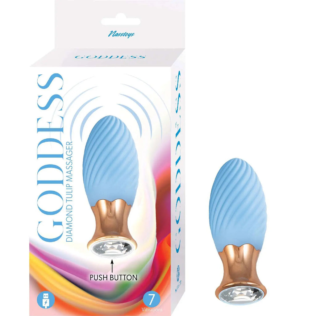 Goddess Diamond Tulip Massager - Blue – body-safe materials | Fu'Cha Exotics