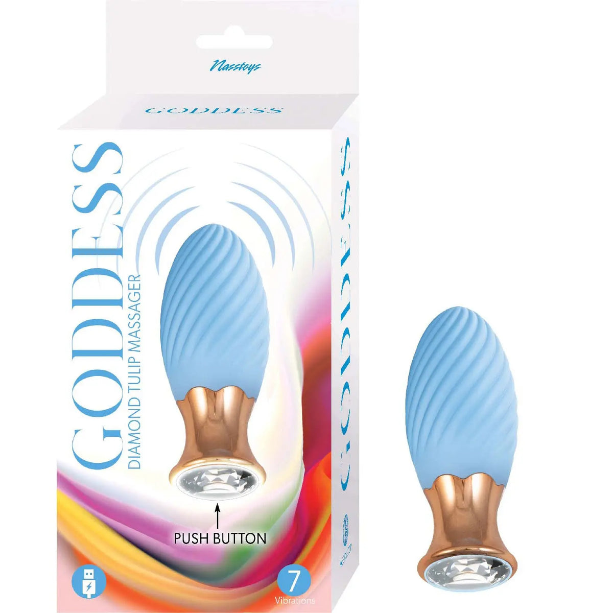 Goddess Diamond Tulip Massager - Blue – body-safe materials | Fu'Cha Exotics