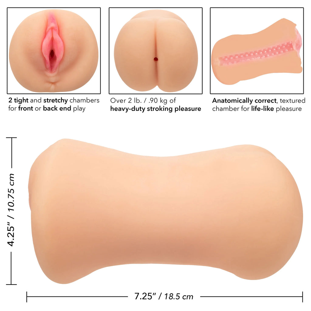Stroke It Dual Entry Pussy and Ass - Ivory – body-safe materials | Fu'Cha Exotics