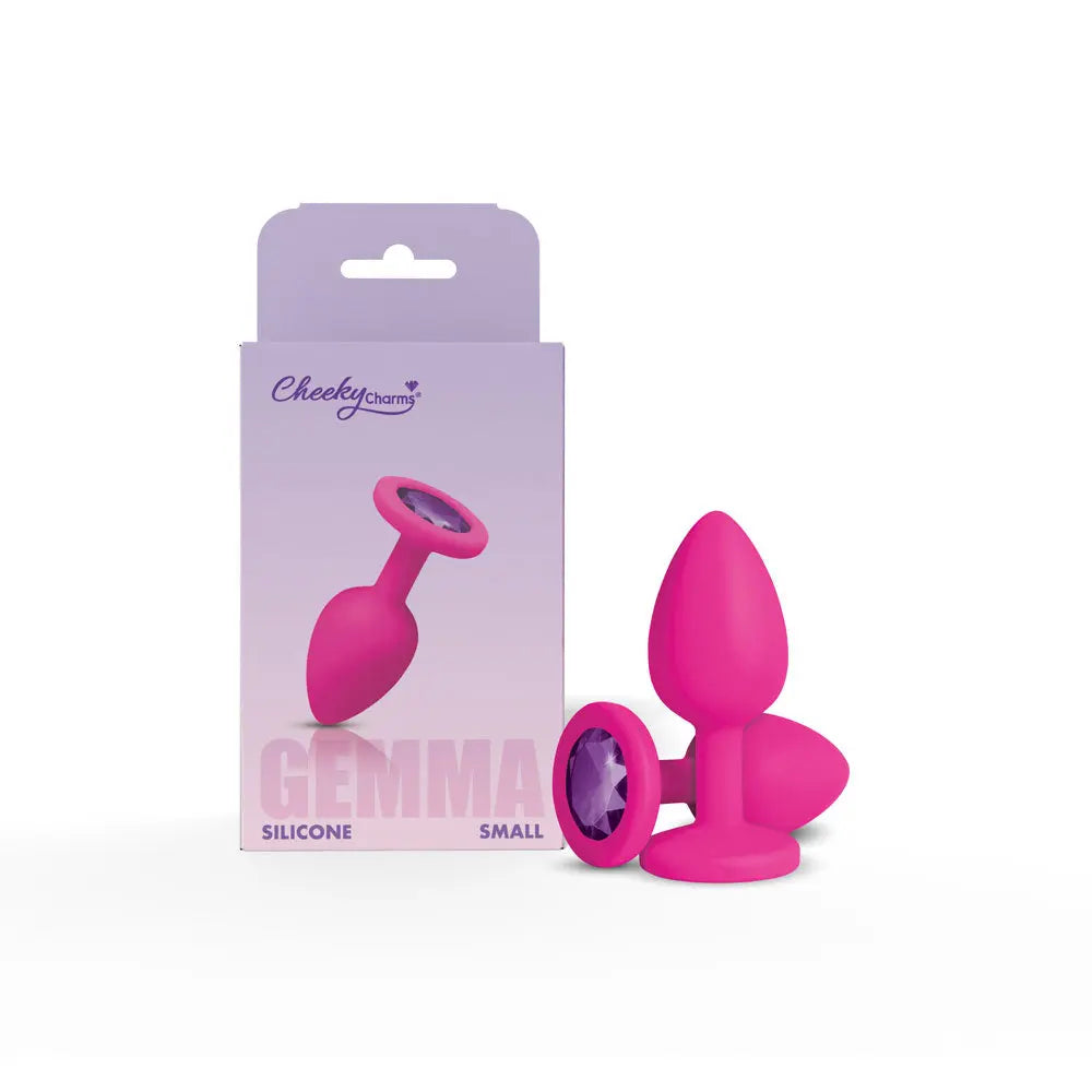 Gemma Purple Gem Pink Silicone Plug - Small – body-safe materials | Fu'Cha Exotics