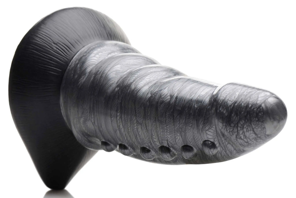 Beastly Tapered Bumpy Silicone Dildo - Silver – body-safe materials | Fu'Cha Exotics
