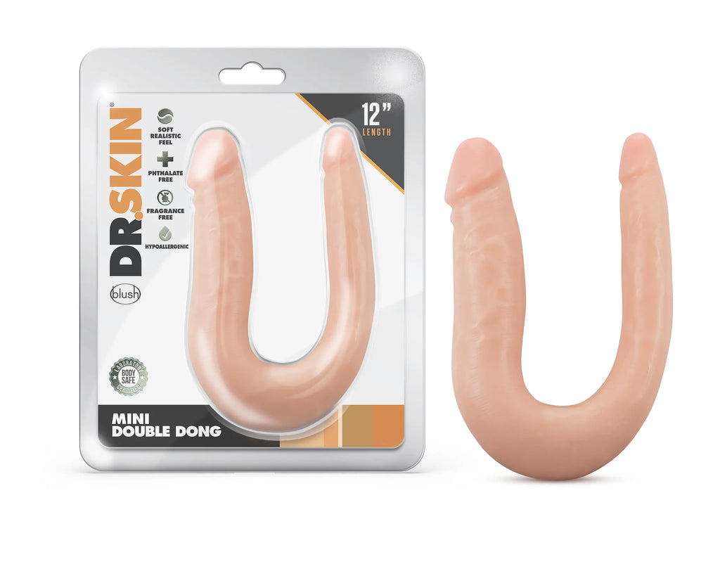 Dr. Skin Mini Double Dong - Vanillla – body-safe materials | Fu'Cha Exotics