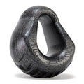 Oxballs padded cockring, dark gray teardrop loop with textured padding