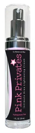Pink Privates intimate area lightening cream bottle with pump dispenser, 1 oz