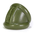Army green rubber pusher ball stretcher, domed end with ridged seam