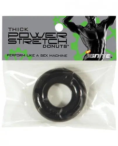 Thick power stretch donut hair ring in black