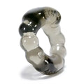 Smoke clear cock ring with curved segmented design