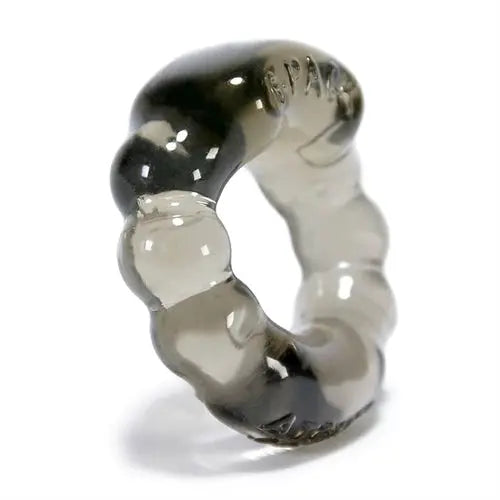 Smoke clear cock ring with curved segmented design