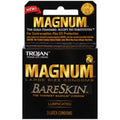 Trojan Magnum Bareskin condom 3-pack with lubricated branding on box