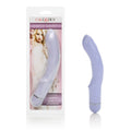 Purple flexible silicone curved massager with tapered tip