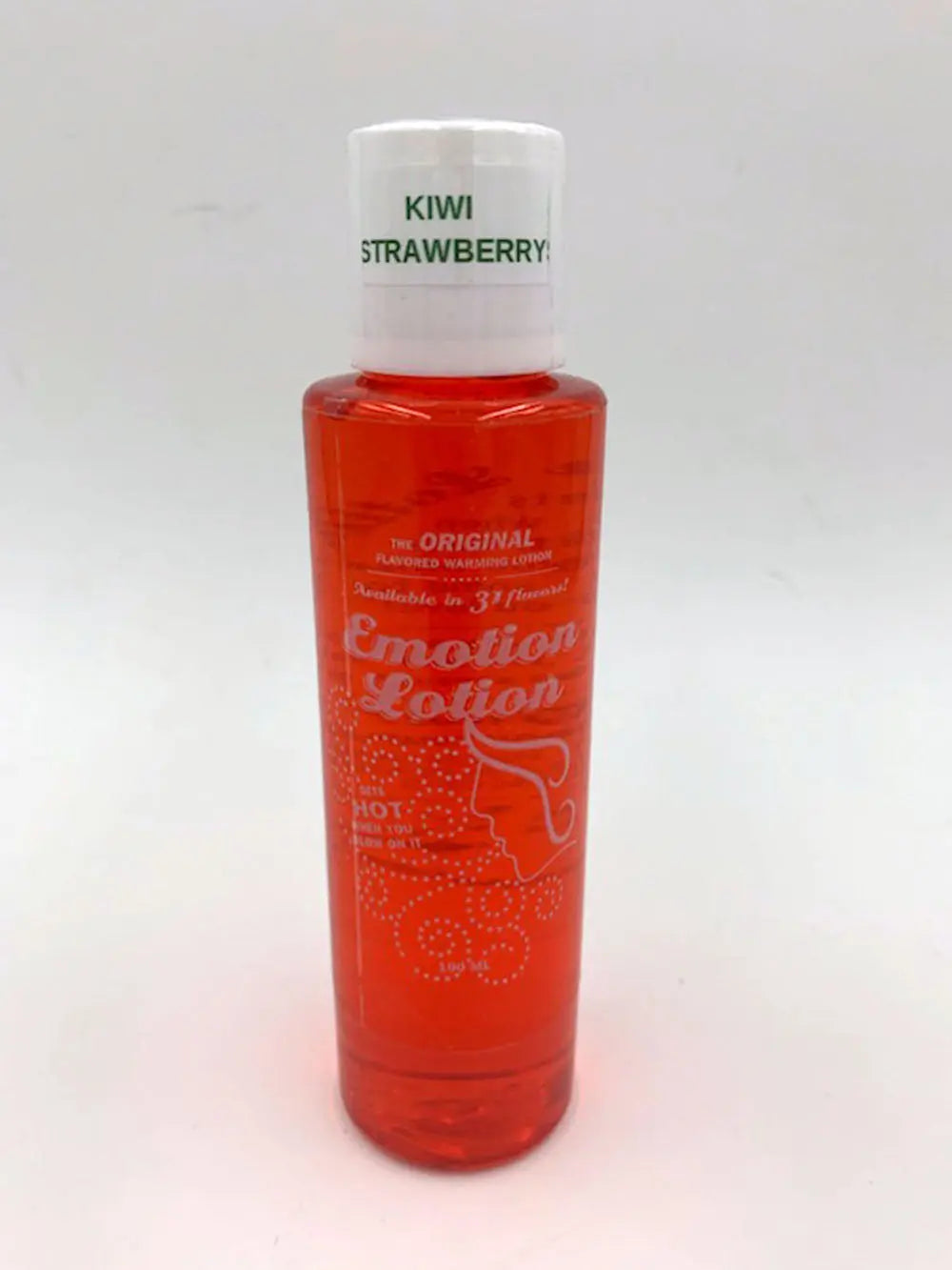 Emotion lotion bottle, kiwi strawberry, red bottle with white cap