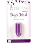 Purple finger friend novelty vibrating device in clear capsule on retail card