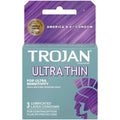 Trojan ultra-thin lubricated latex condoms, 3-pack box