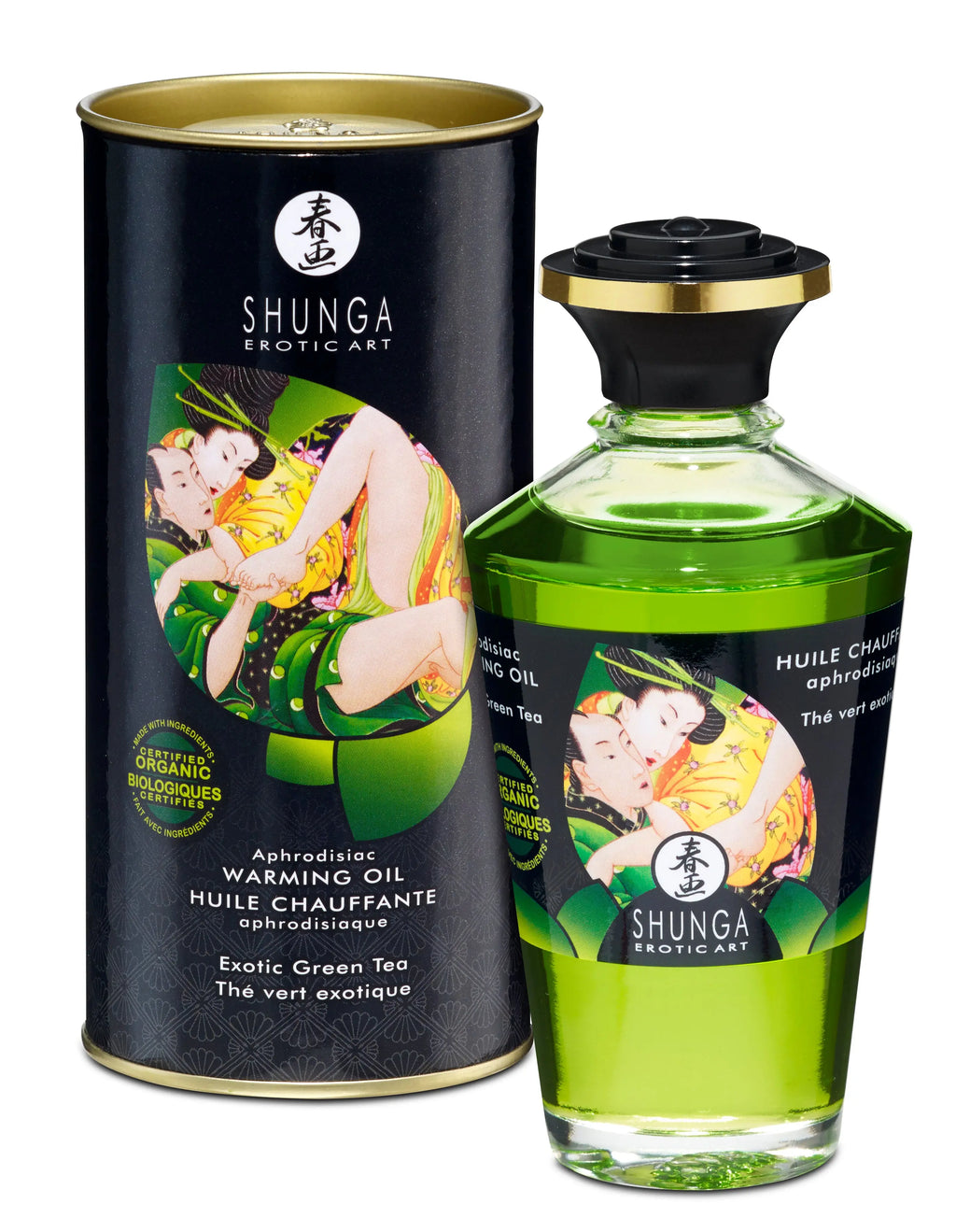 Aphrodisiac Organica Warming Oil - Exotic Green Tea – body-safe materials | Fu'Cha Exotics